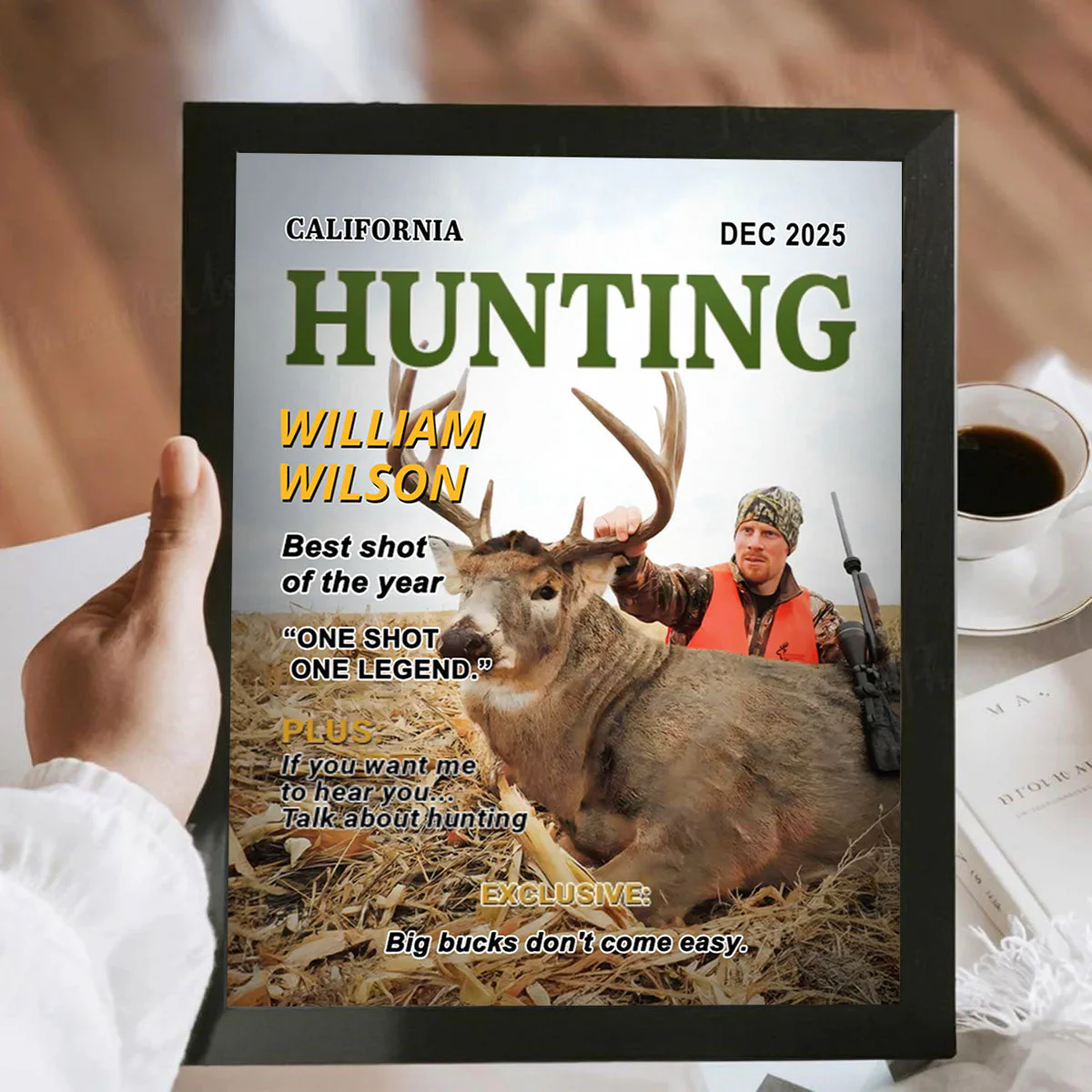 Wild At Heart Custom Photo Hunting Magazine Cover, Personalized Hunting Gifts for Men, Hunting Dad Gift, Funny Hunter Gift for Outdoorsman - Image 5