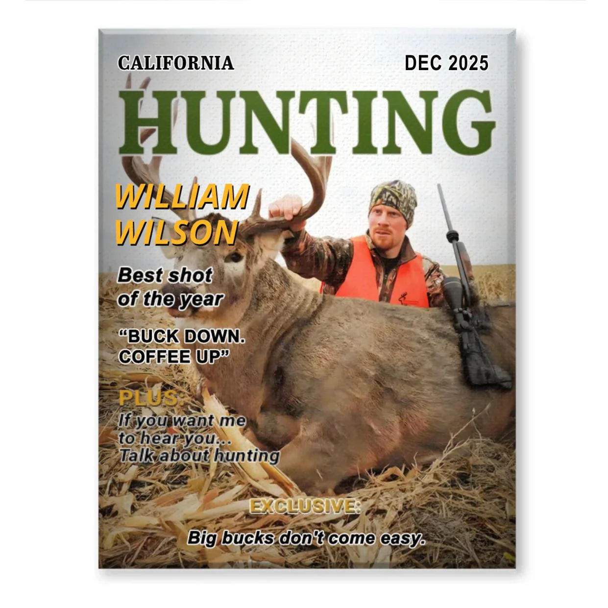 Wild At Heart Custom Photo Hunting Magazine Cover, Personalized Hunting Gifts for Men, Hunting Dad Gift, Funny Hunter Gift for Outdoorsman - Image 6