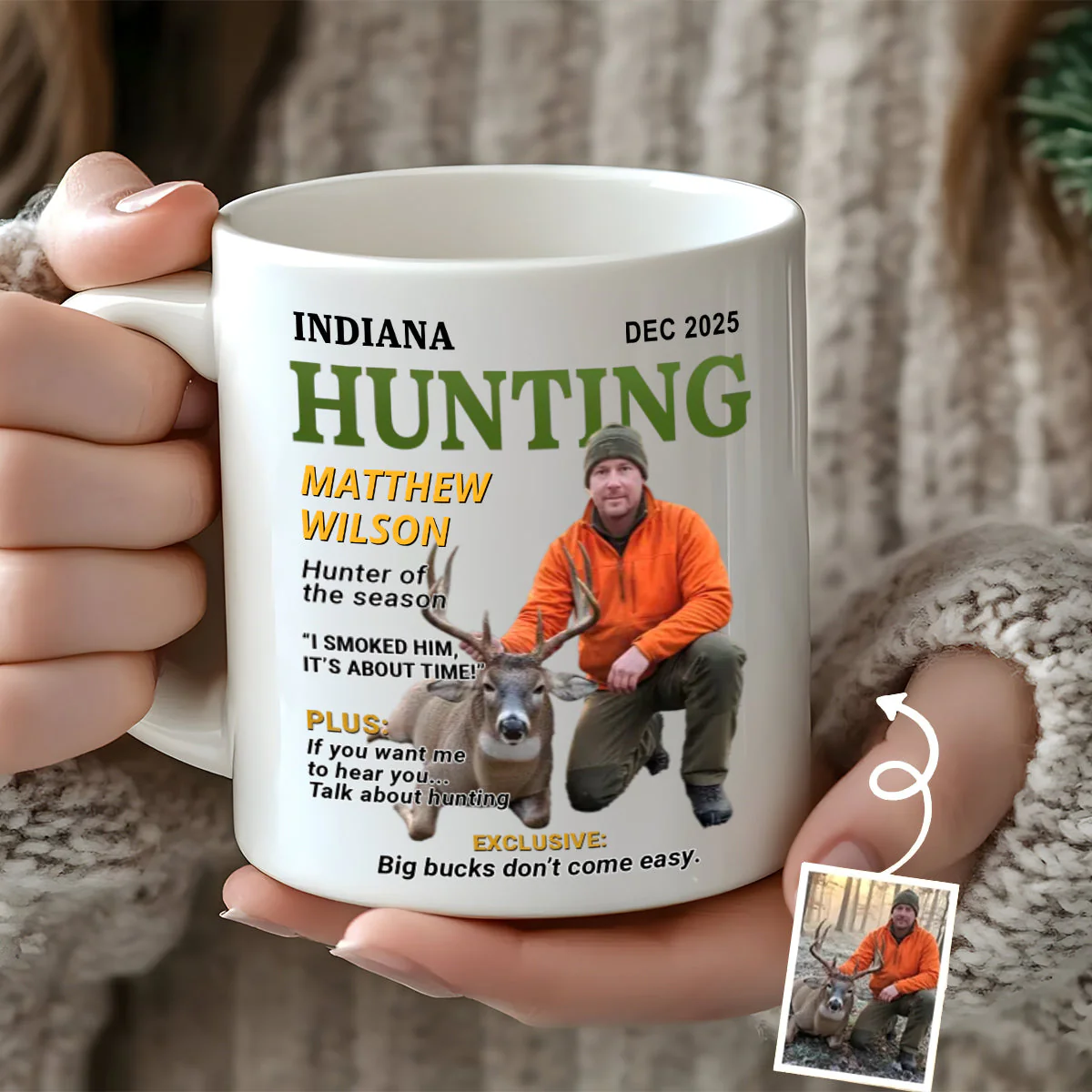 Wild At Heart Custom Photo Mug - Personalized Hunting Gifts For Hunters - Image 2