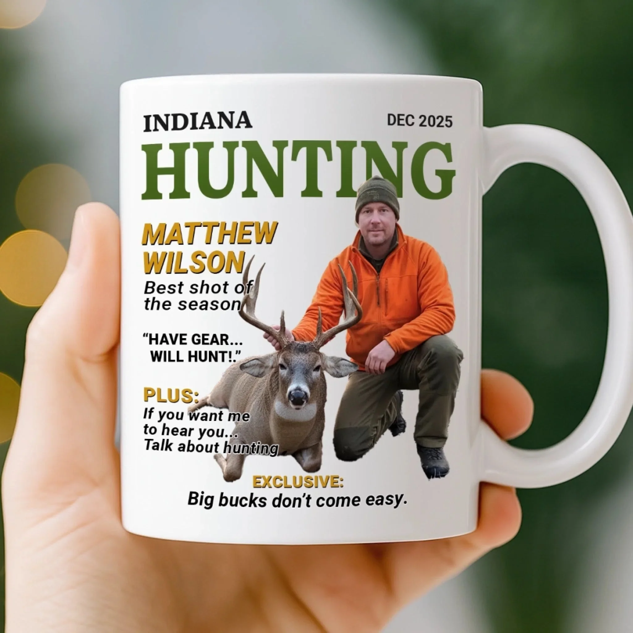 Wild At Heart Custom Photo Mug - Personalized Hunting Gifts For Hunters - Image 3