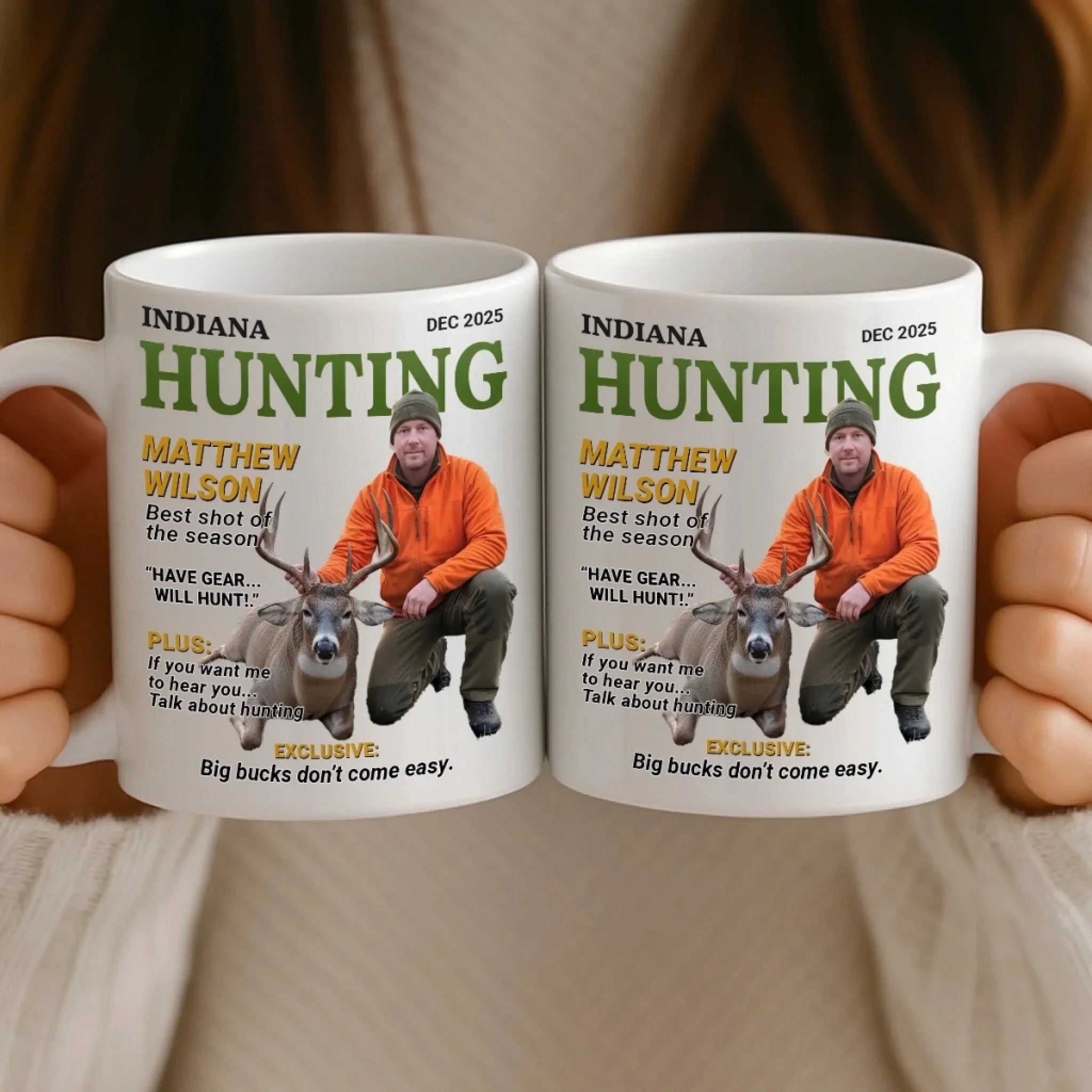 Wild At Heart Custom Photo Mug - Personalized Hunting Gifts For Hunters - Image 4