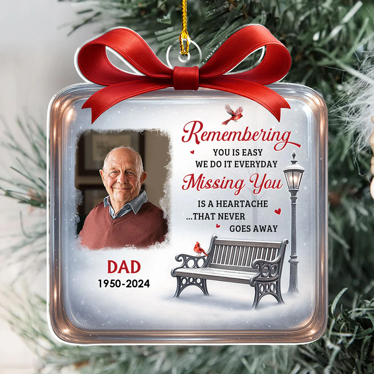 Winter Memorial - Personalized Custom Acrylic Ornament - Image 5