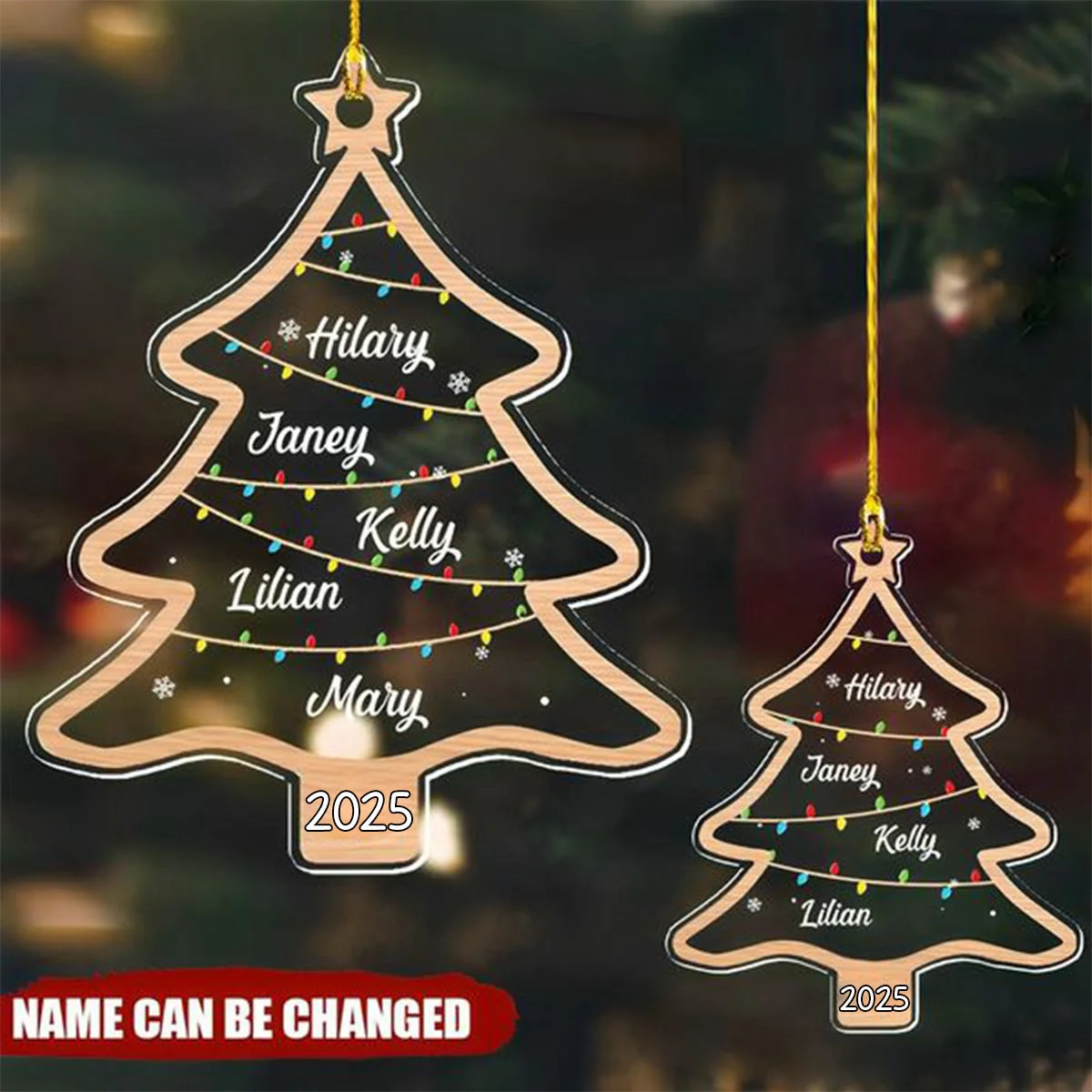 Wish You A Wonderful Christmas - Family Personalized Christmas Tree Ornament - Image 3