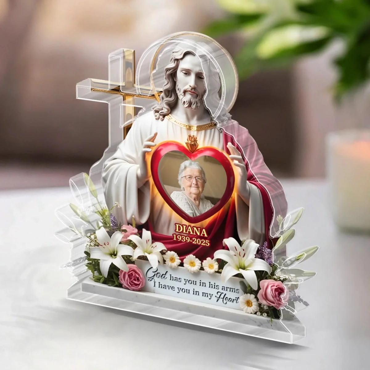 With Angels Now Resting Memorial Personalized Acrylic Plaque - Image 2
