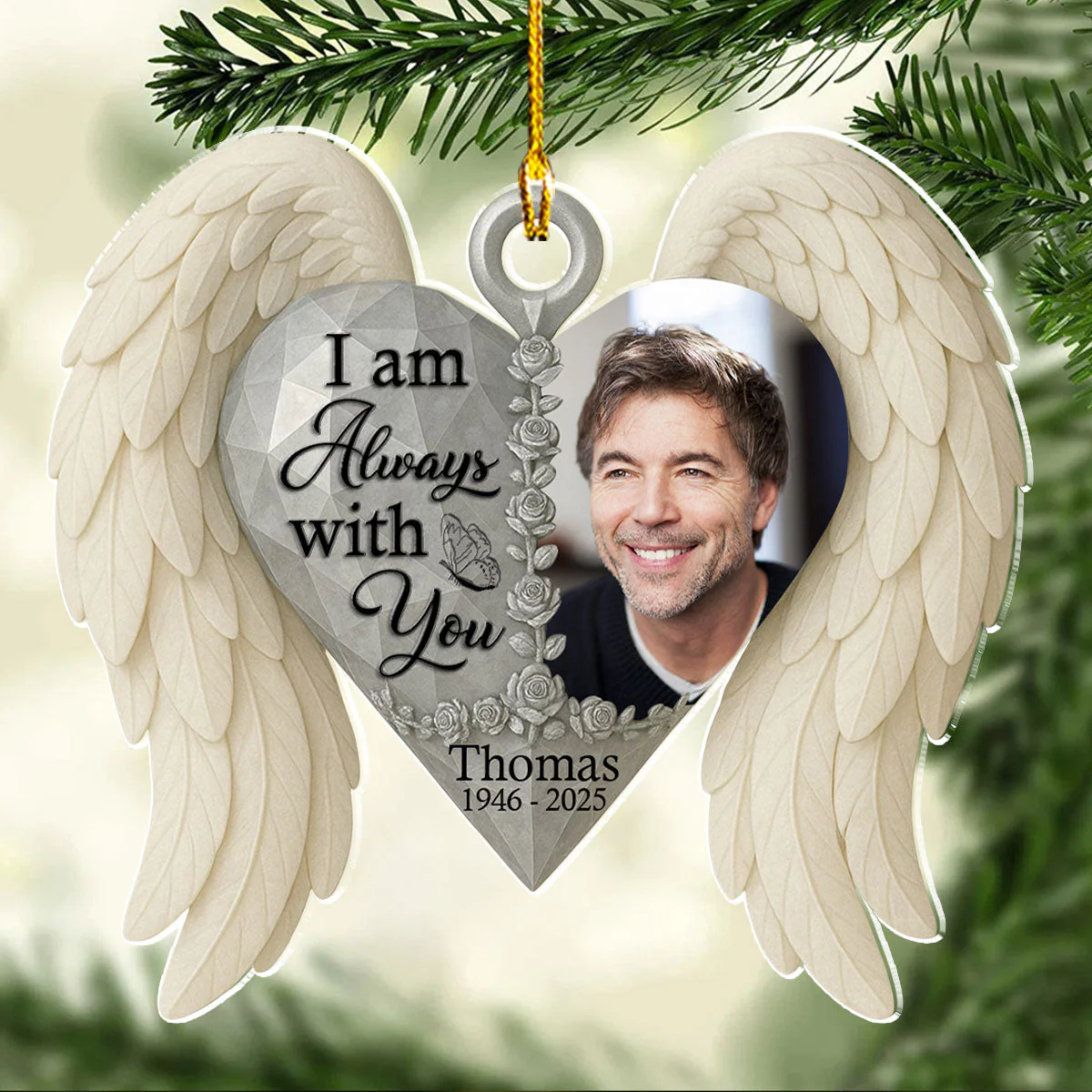 With You Forever - Personalized Memorial Acrylic Ornament - Image 5