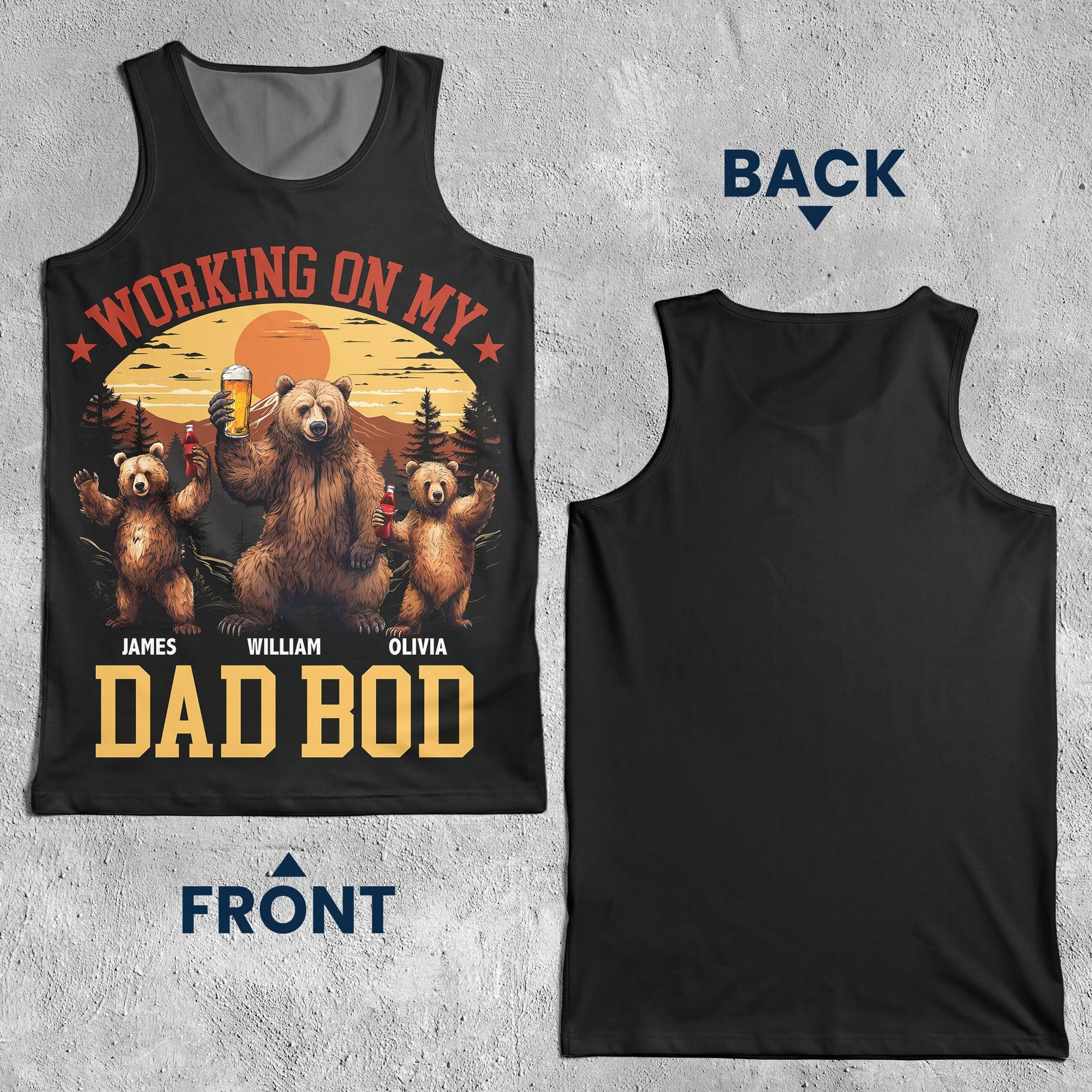 Working On My Dad Bod - Personalized Bear Tank Top For Men - Image 2