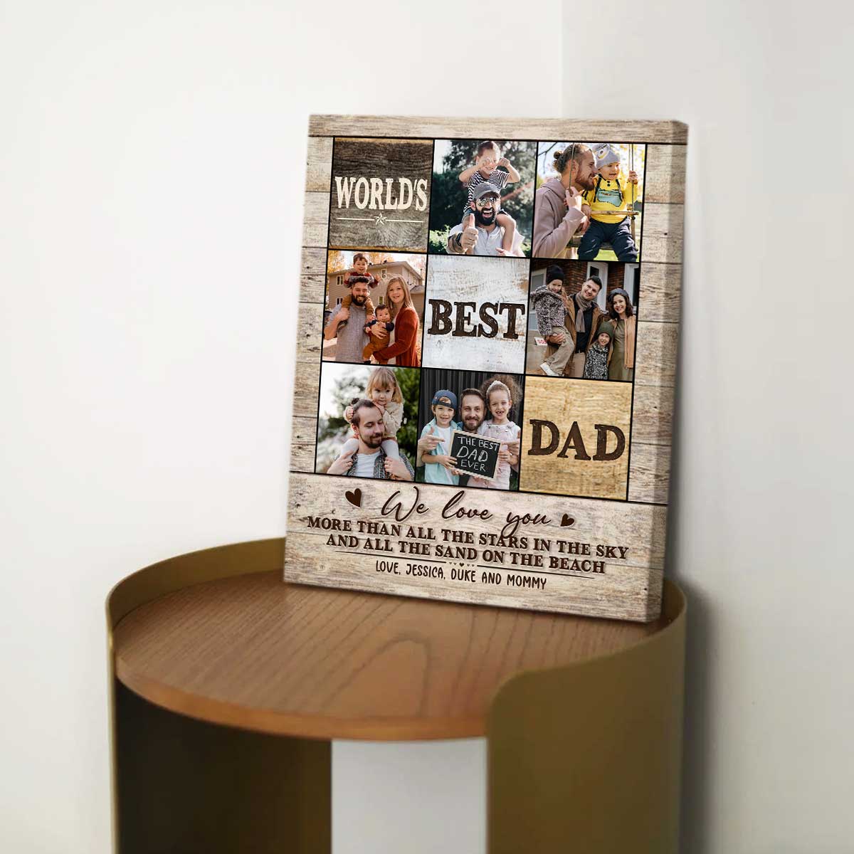 World’s Best Dad Custom Photo Canvas Poster,Personalized Personalized Fathers Day Picture Gift - Image 3