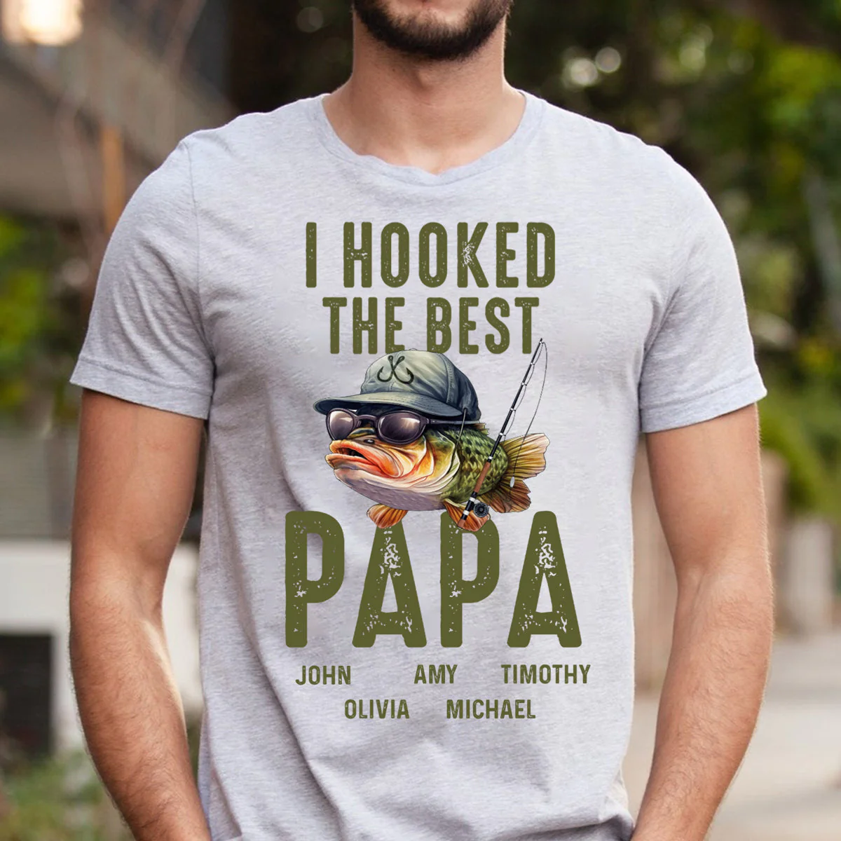World's Best Dad, Grandpa, Papa - Personalized T-Shirt Father's Day - Image 3