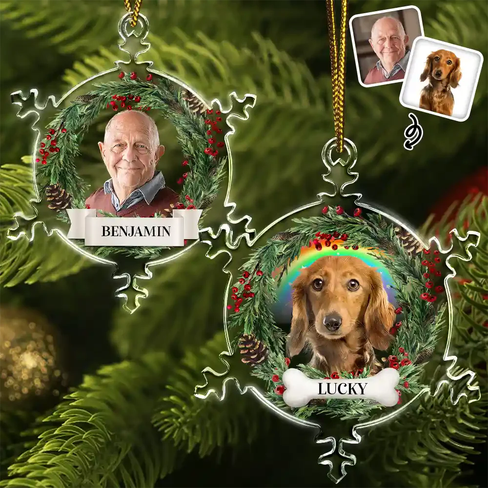 You Always In My Heart - Personalized Photo Snowflakes Shaped Glass Ornament