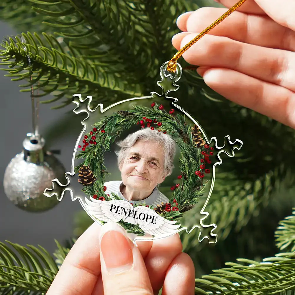 You Always In My Heart - Personalized Photo Snowflakes Shaped Glass Ornament - Image 2