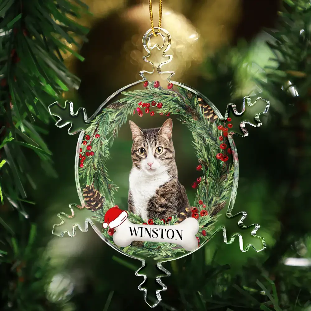 You Always In My Heart - Personalized Photo Snowflakes Shaped Glass Ornament - Image 3