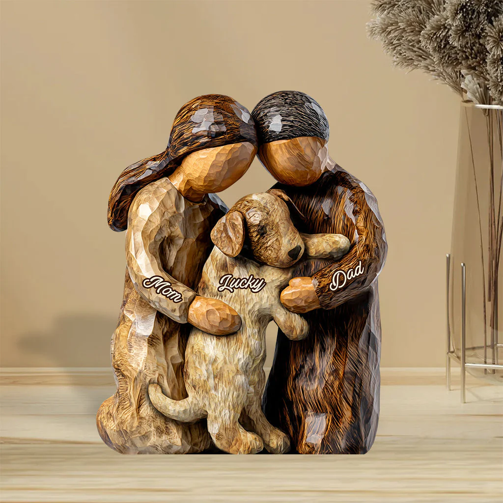You And Me And The Dog - Personalized Dog Shaped Acrylic Plaque - Image 4