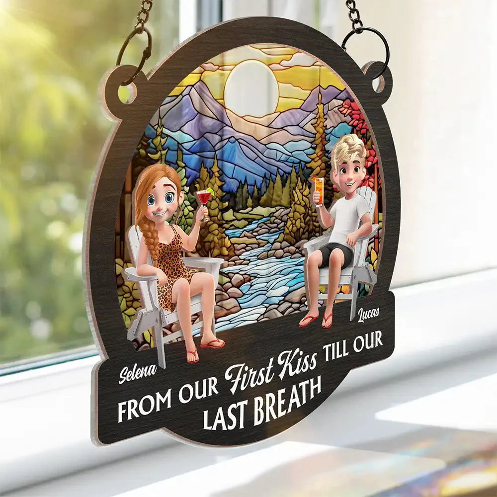 You And Me We Got This Beach Lake Campsite View - Personalized Couple Window Suncatcher Ornament - Image 3