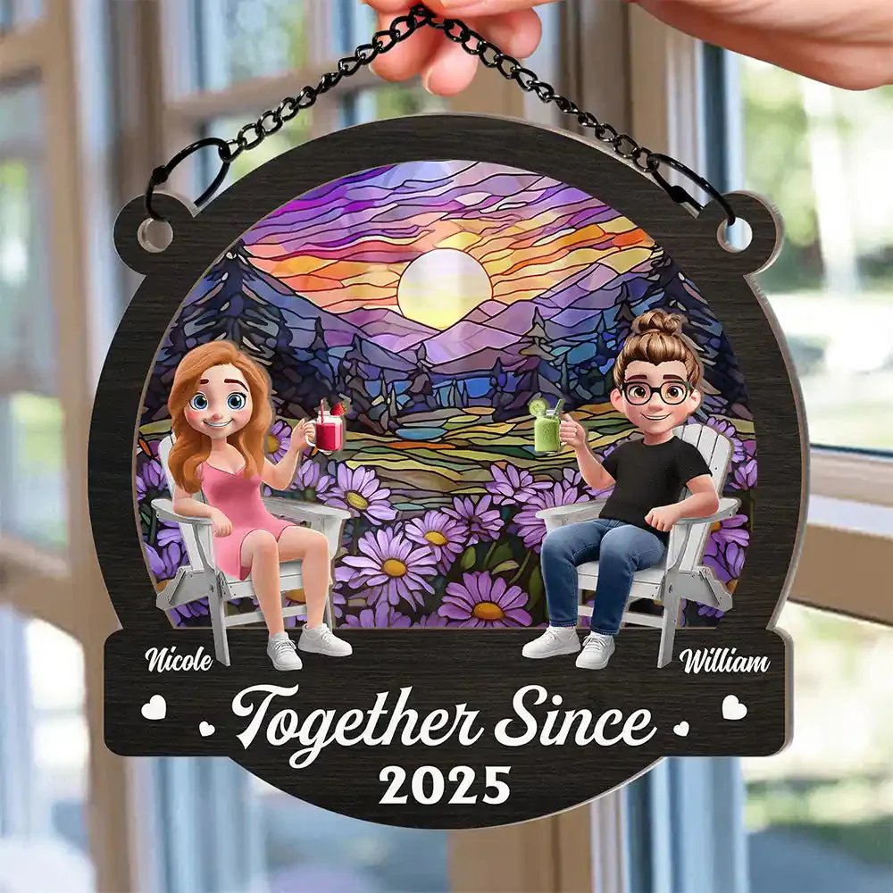You And Me We Got This Beach Lake Campsite View - Personalized Couple Window Suncatcher Ornament - Image 4