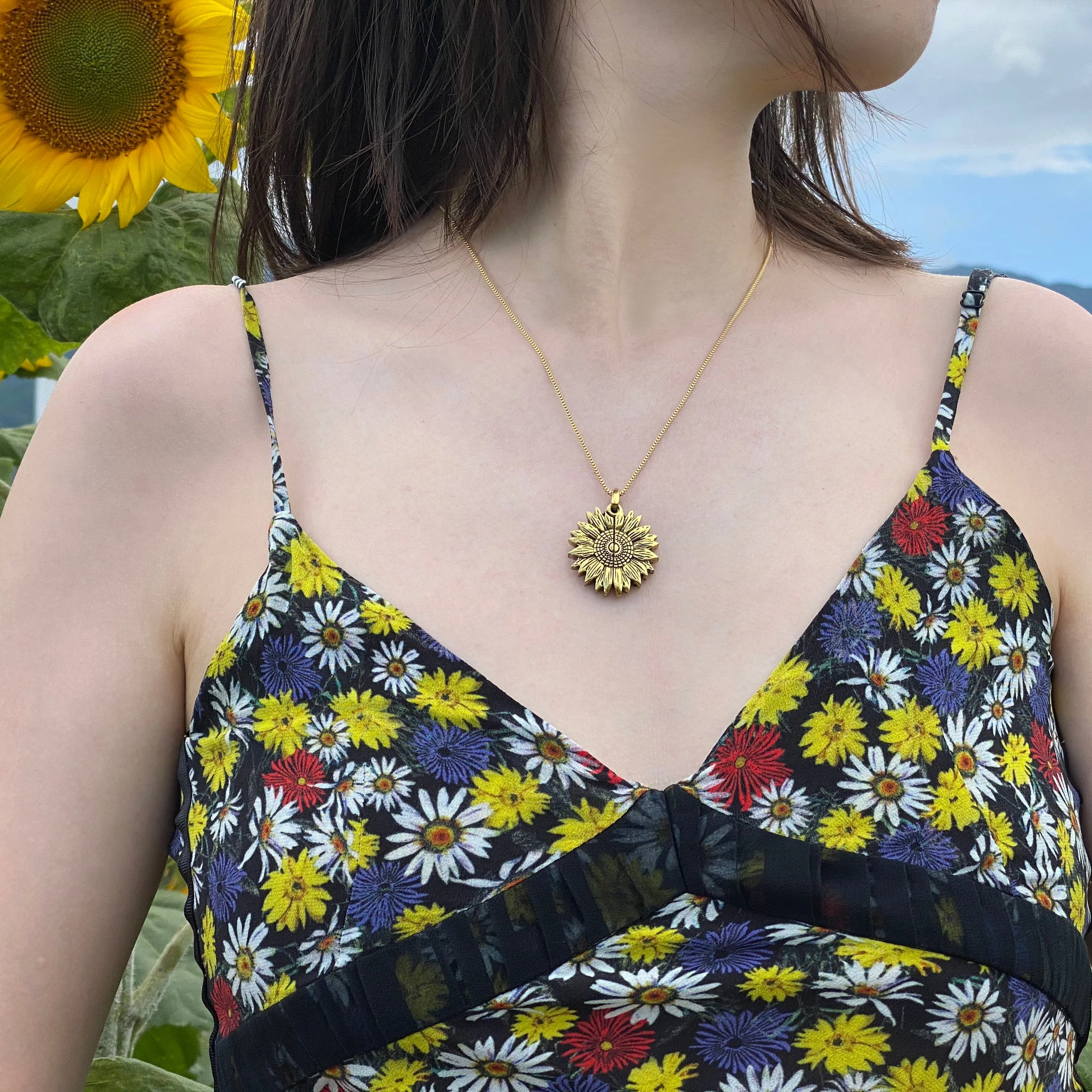 You Are A Badass-Sunflower Necklace - Image 3