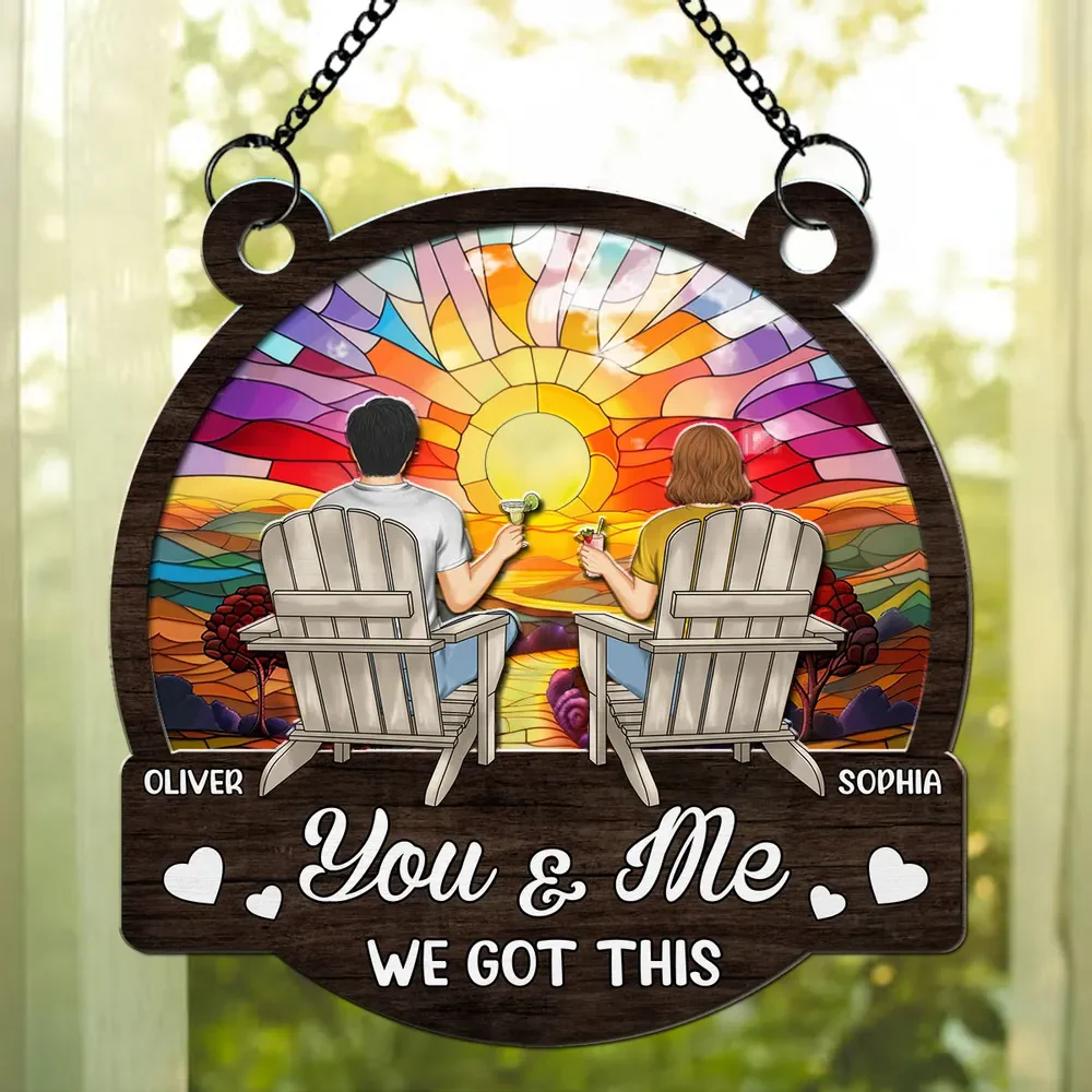 You Are My Rainbow - Personalized Custom Suncatcher Ornament - Image 2