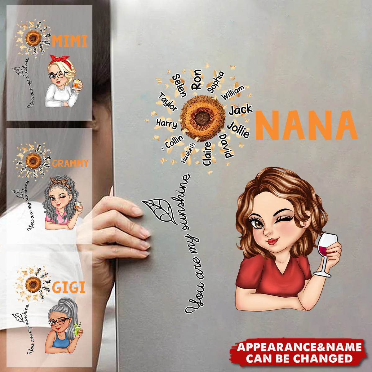 You Are My Sunshine Grandma - Personalized Decal - Image 2