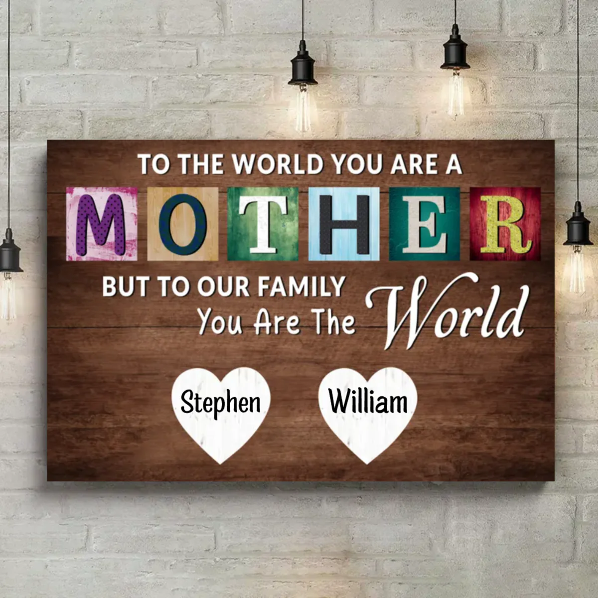 You Are The World Custom Names Canvas For Mom, Mother's Day Gift - Image 7