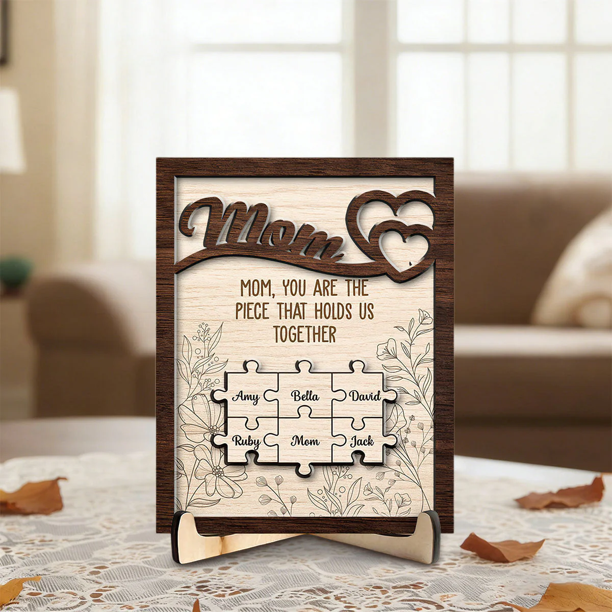 You Hold Us Together - Personalized Wooden Plaque - Gift For Mom - Image 4