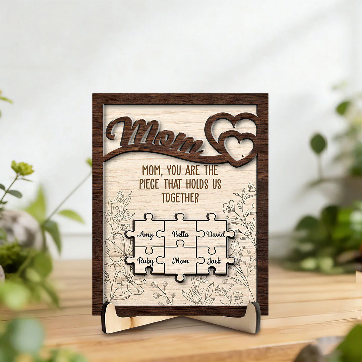 You Hold Us Together - Personalized Wooden Plaque - Gift For Mom - Image 5