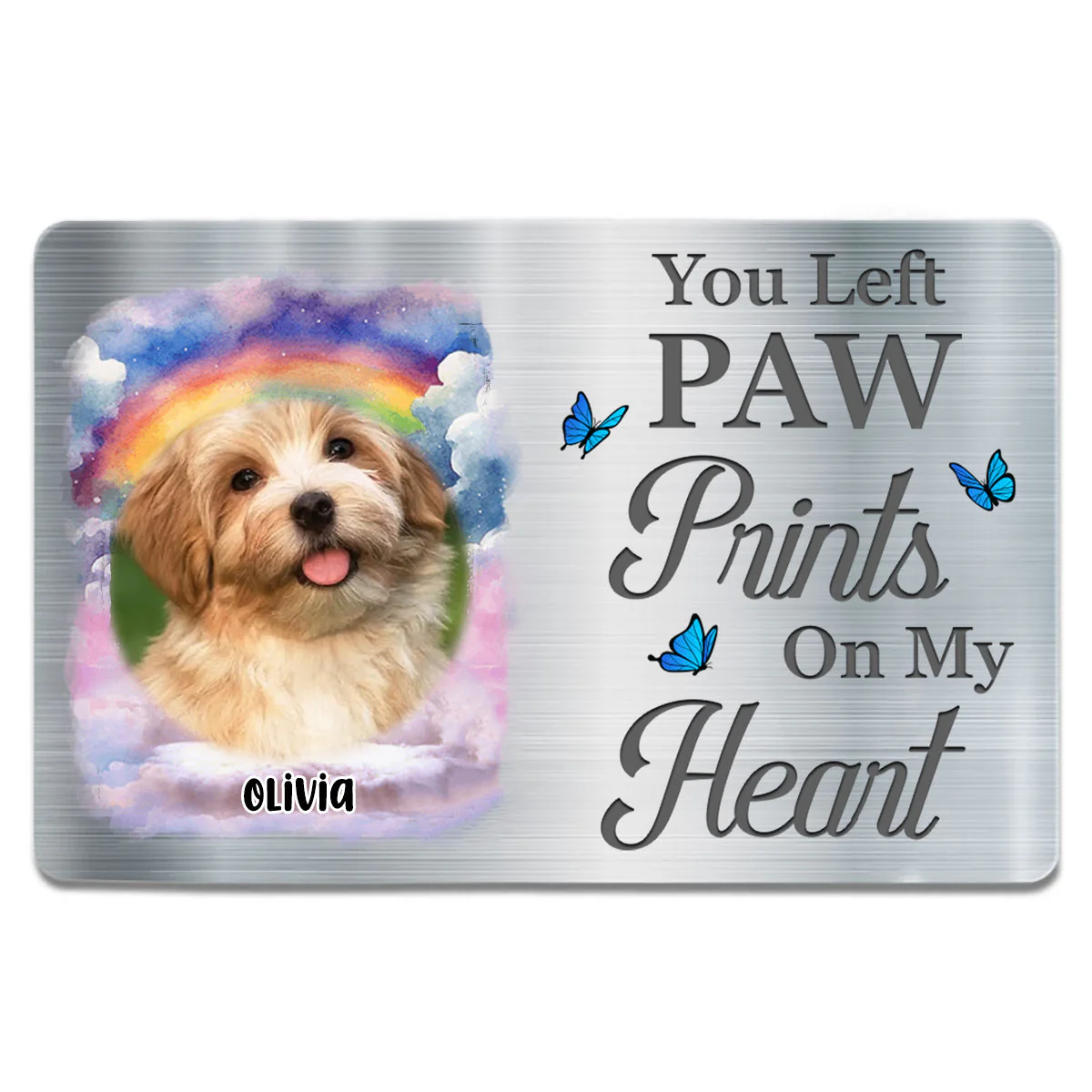 You Left Paw Prints On My Heart Memorial Personalized Pet Wallet Card