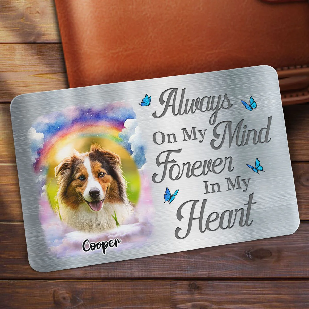 You Left Paw Prints On My Heart Memorial Personalized Pet Wallet Card - Image 3