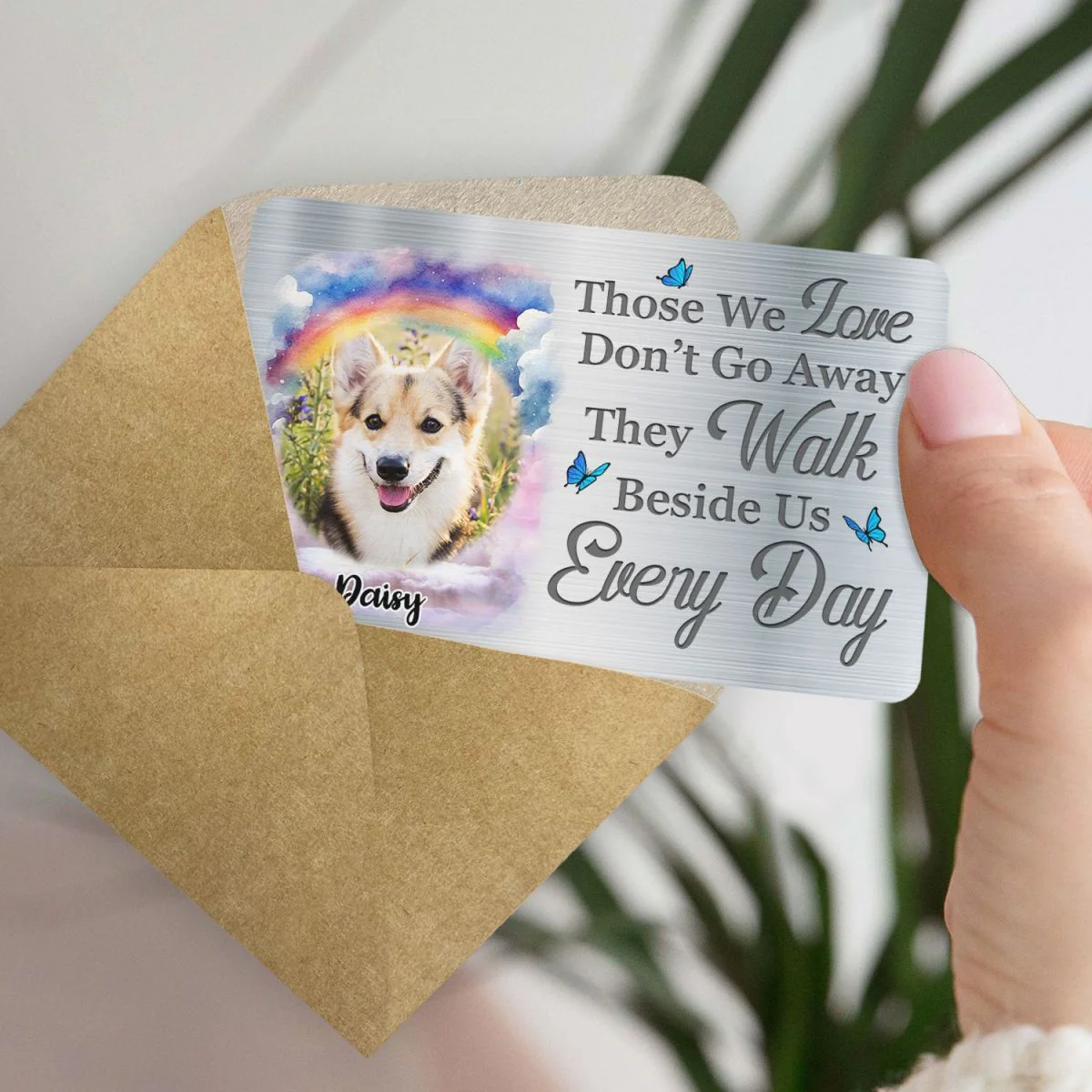 You Left Paw Prints On My Heart Memorial Personalized Pet Wallet Card - Image 4