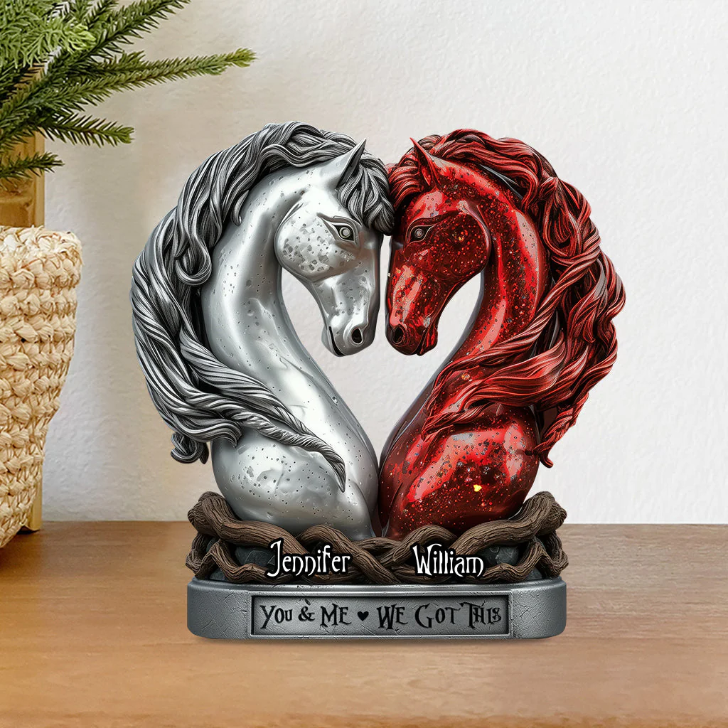 You & Me - Personalized Horse Shaped Acrylic Plaque - Image 2
