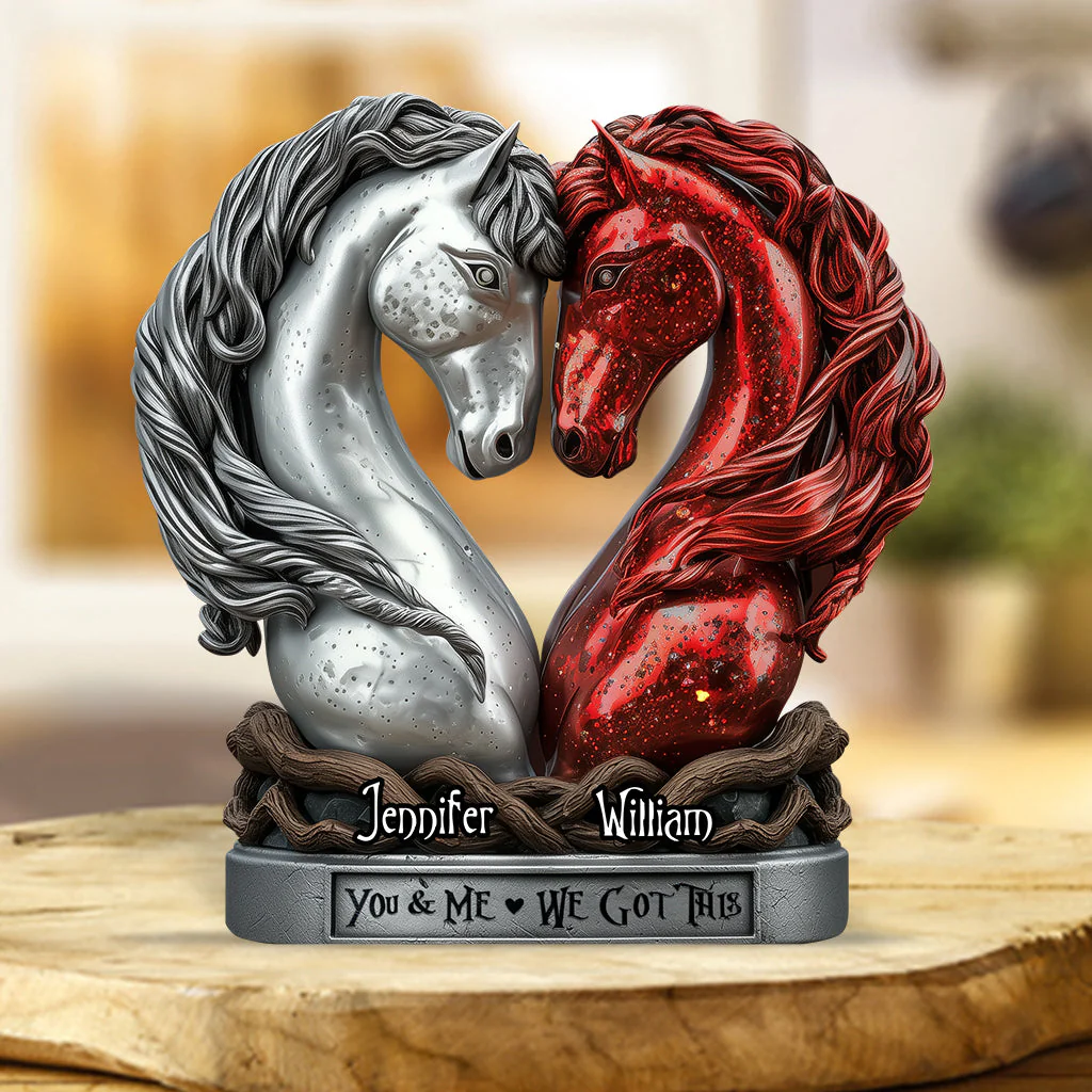 You & Me - Personalized Horse Shaped Acrylic Plaque - Image 3