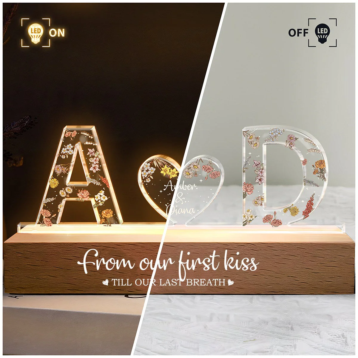 You & Me We Got This Custom Name - Personalized LED Night Light - Image 4