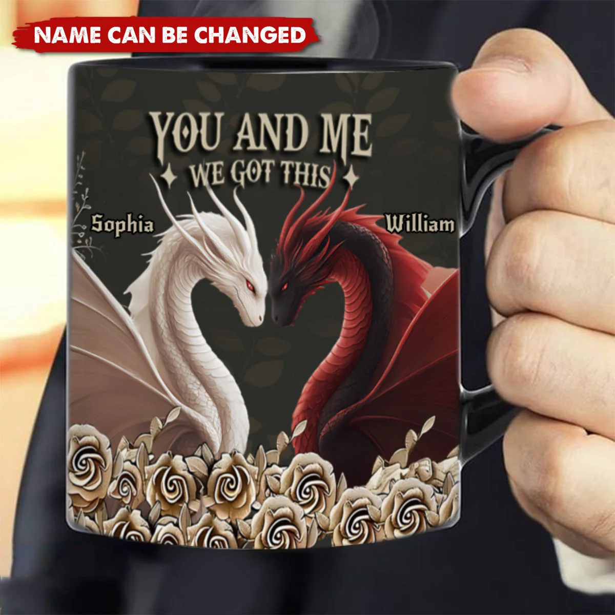 You & Me We Got This  Personalized Black Couple Mug - Image 5