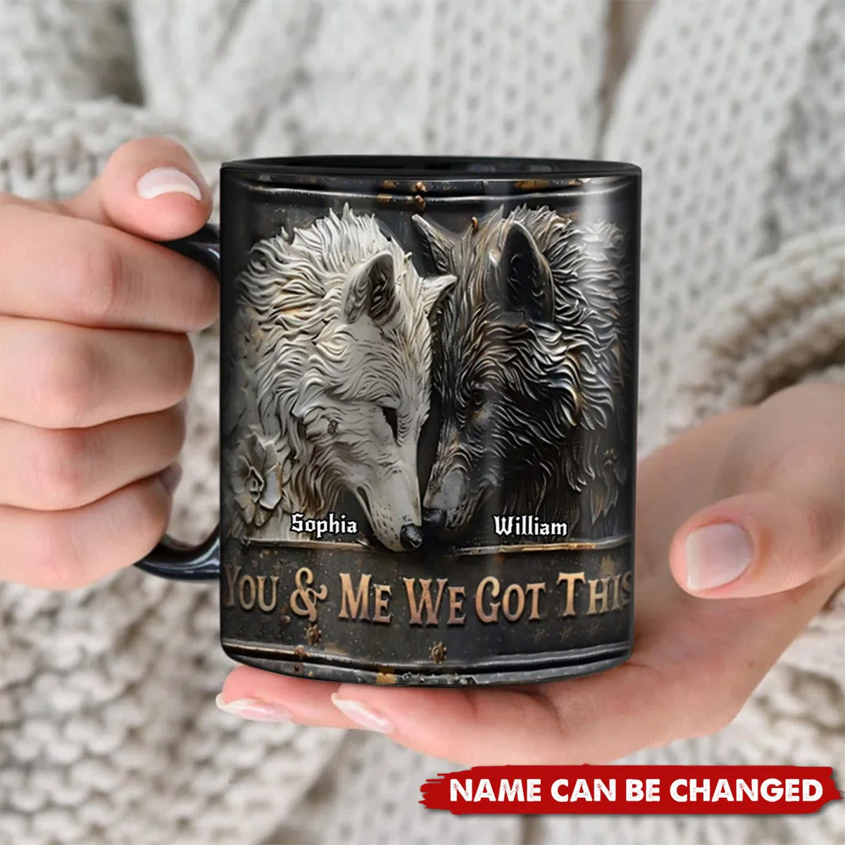 You & Me We Got This  Personalized Black Couple Mug - Image 7