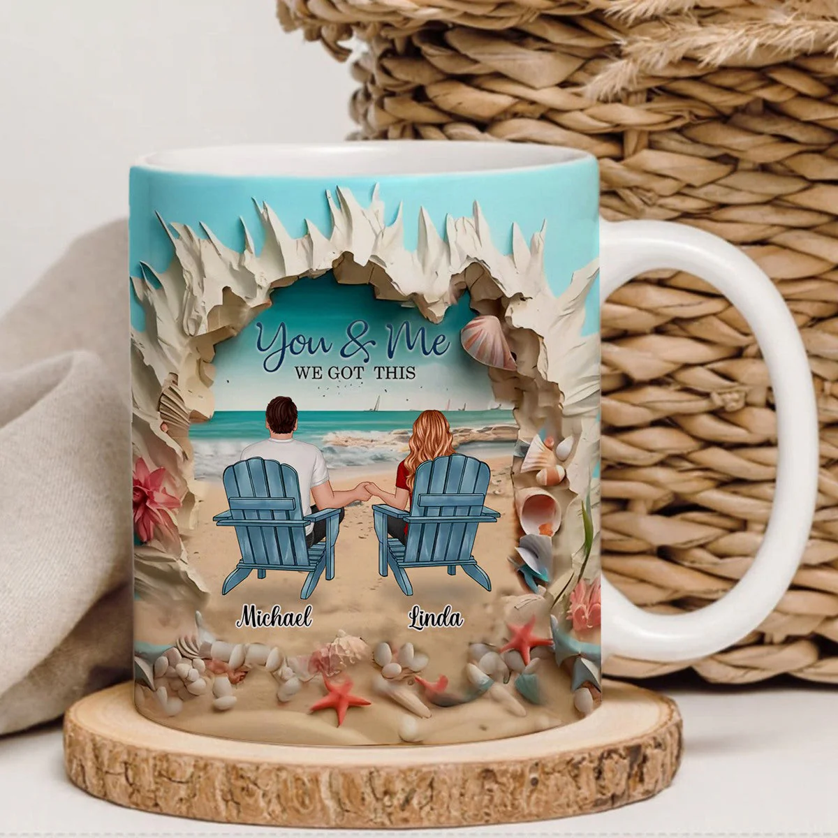 You & Me We Got This Personalized Couple Beach Mug - Image 2