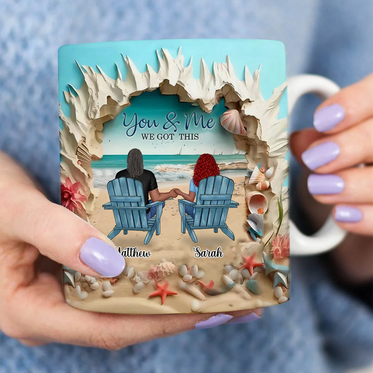 You & Me We Got This Personalized Couple Beach Mug - Image 6