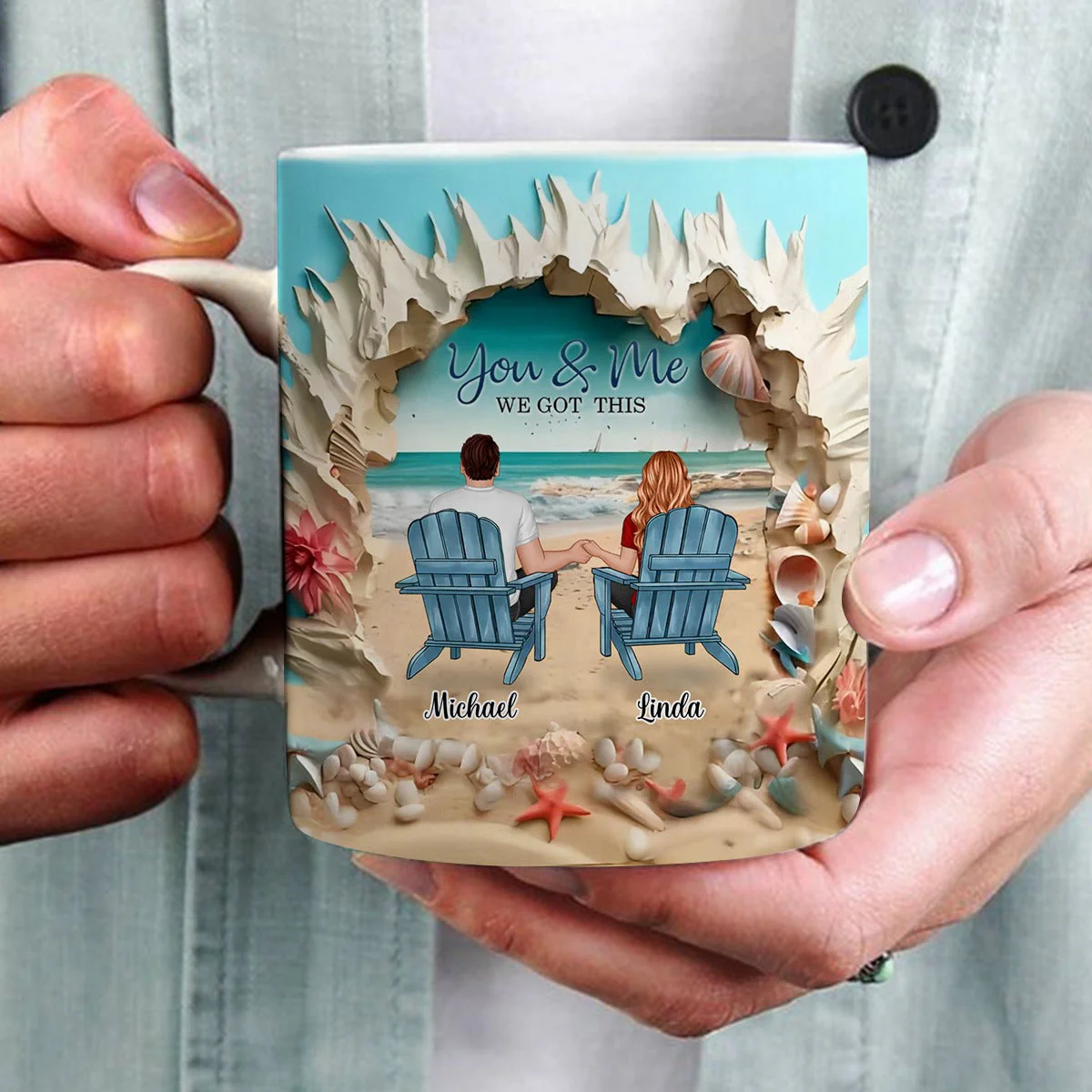 You & Me We Got This Personalized Couple Beach Mug - Image 7