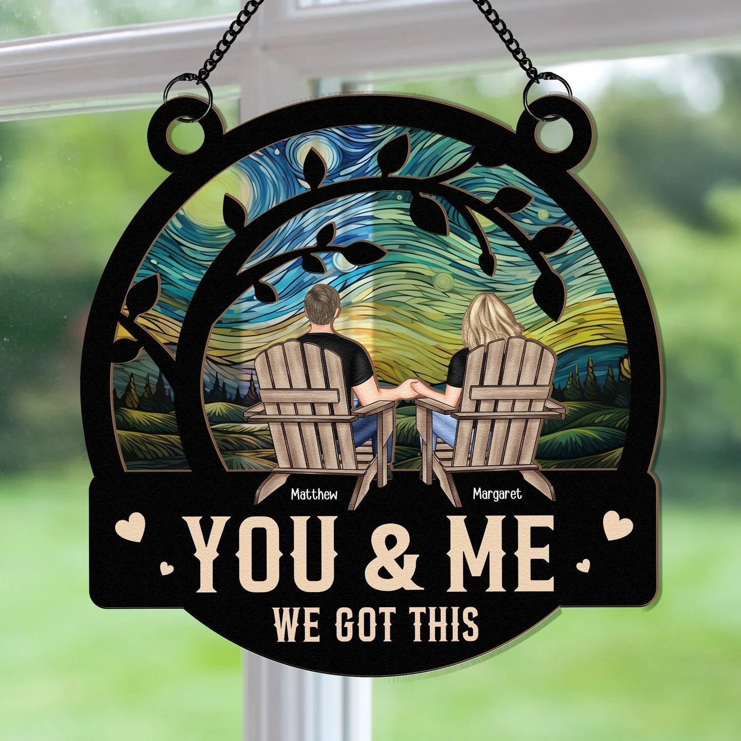 Personalized Window Hanging Suncatcher Ornament - You & Me We Got This - Anniversary Gifts - Image 2