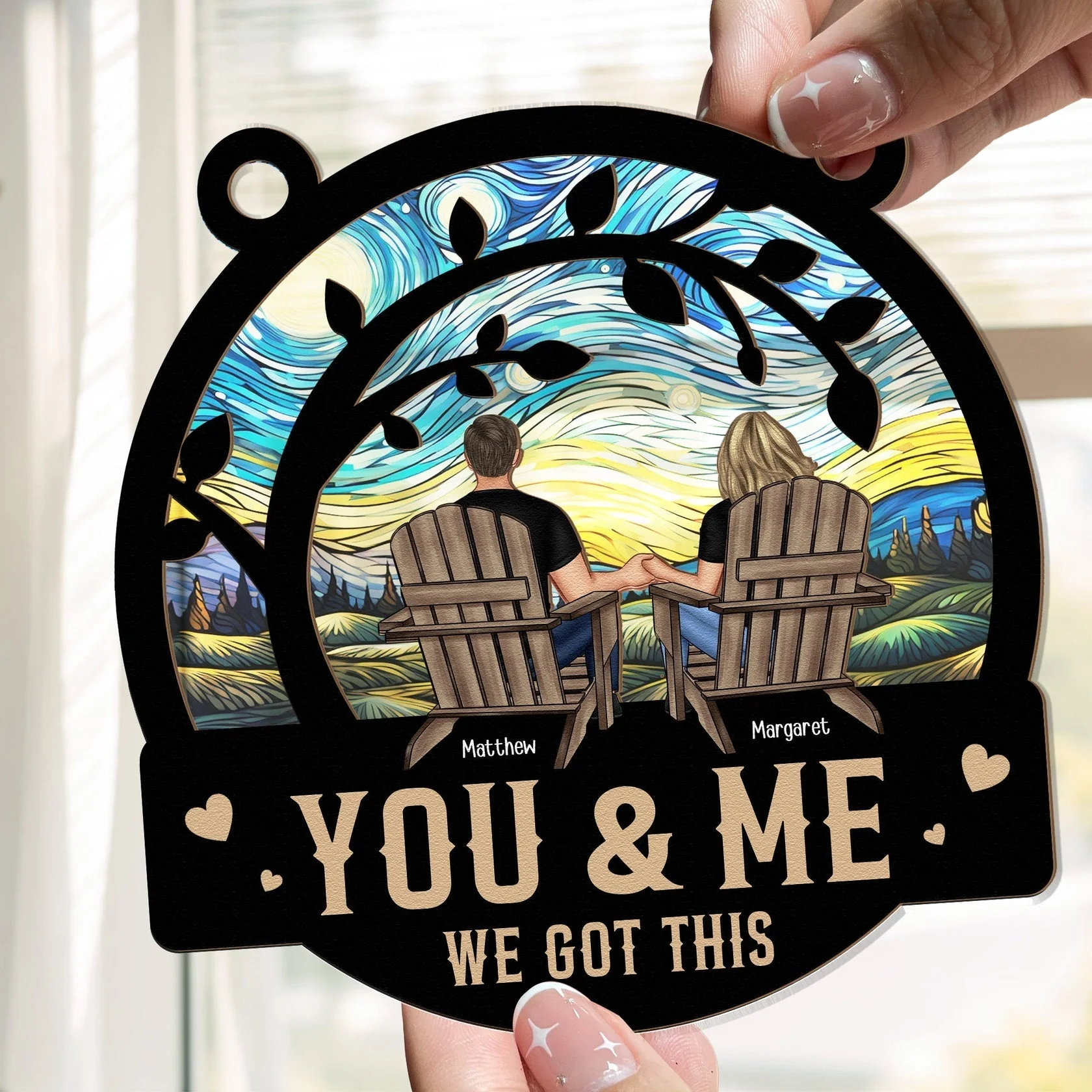 Personalized Window Hanging Suncatcher Ornament - You & Me We Got This - Anniversary Gifts - Image 4