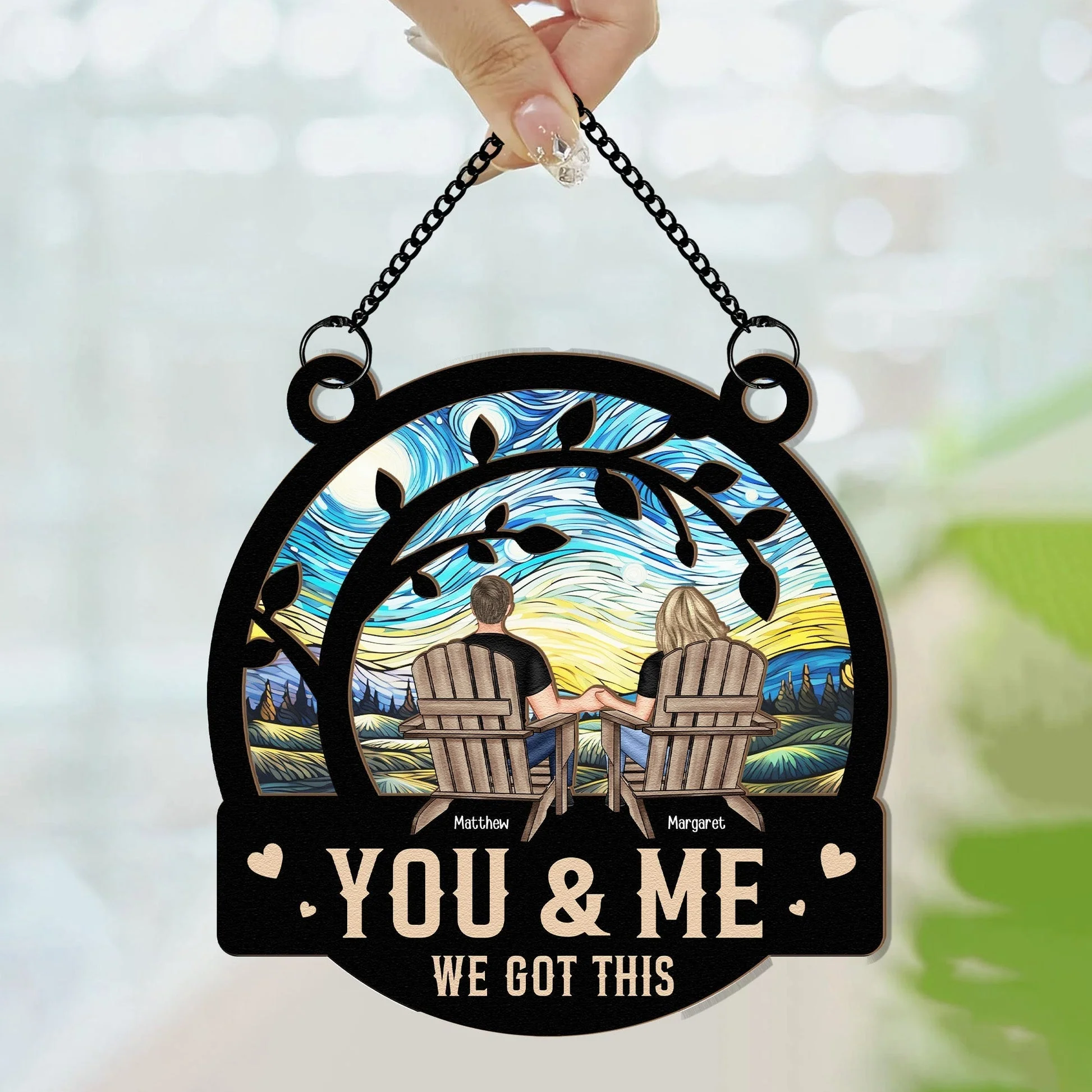 Personalized Window Hanging Suncatcher Ornament - You & Me We Got This - Anniversary Gifts - Image 6