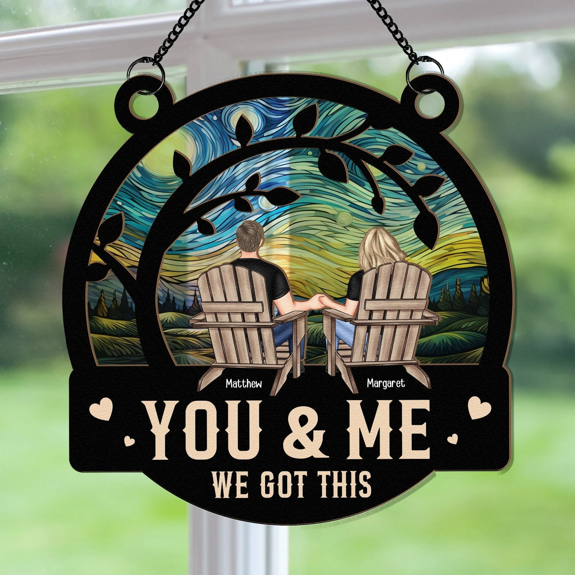 Personalized Window Hanging Suncatcher Ornament - You & Me We Got This - Anniversary Gifts - Image 7
