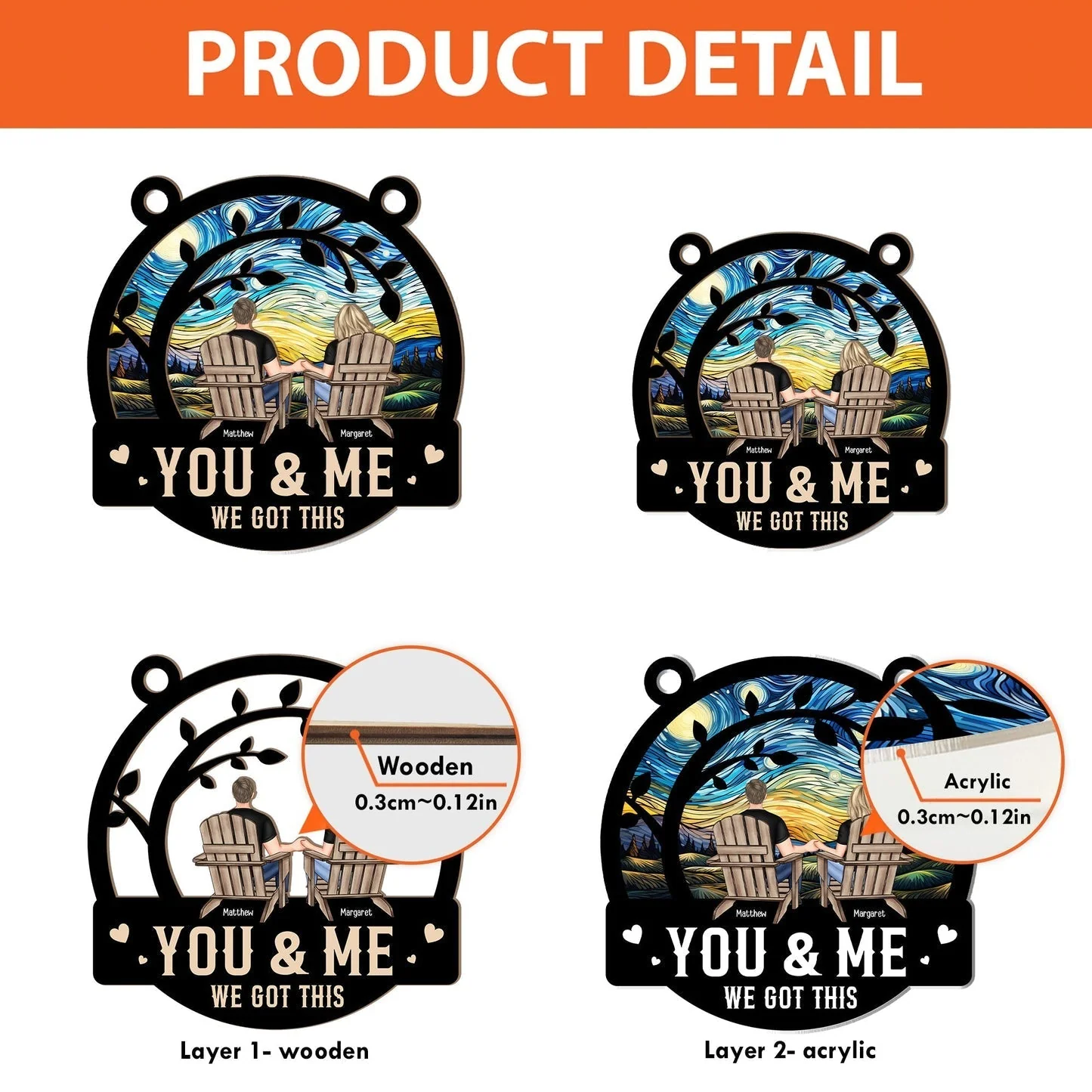 Personalized Window Hanging Suncatcher Ornament - You & Me We Got This - Anniversary Gifts - Image 9