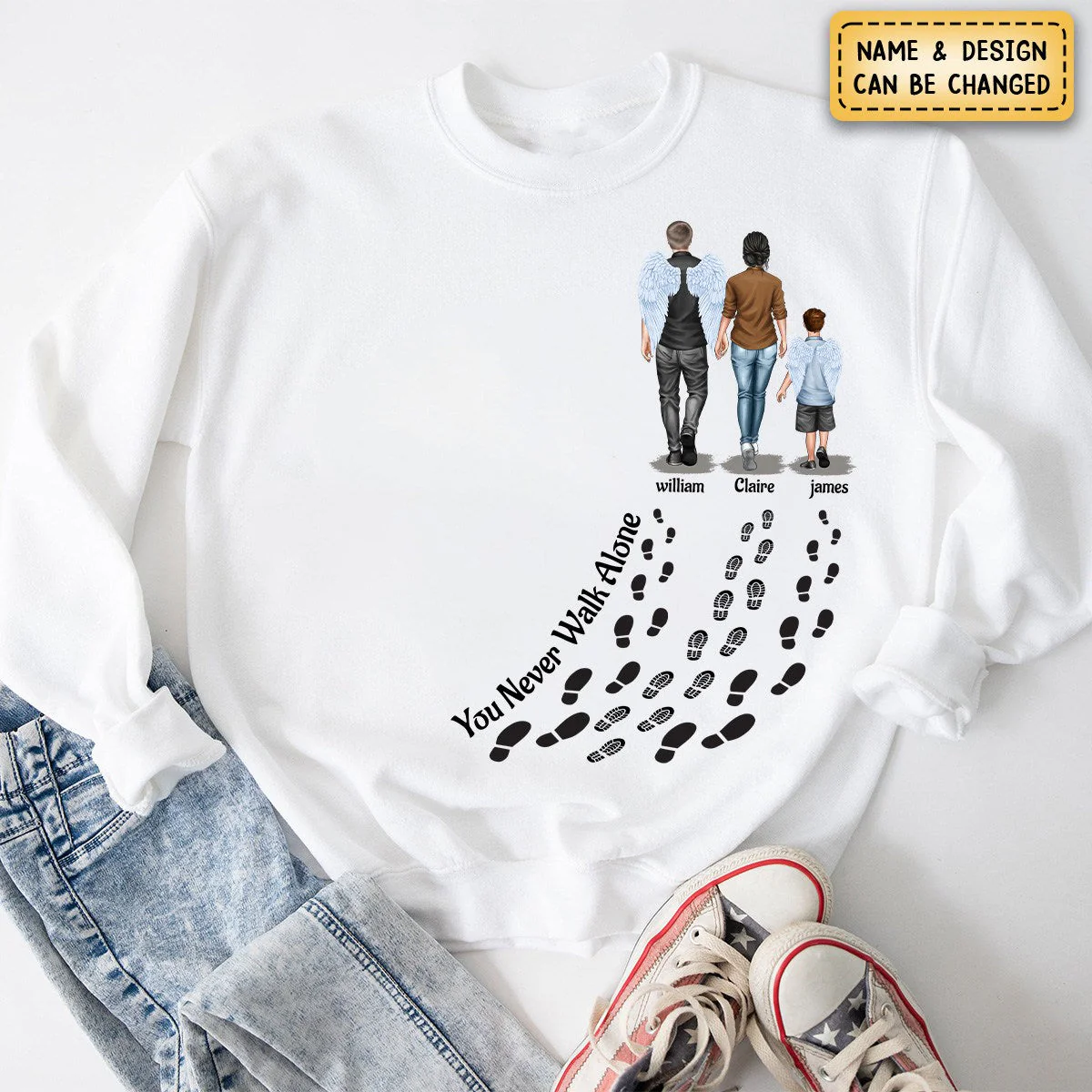 You Never Walk Alone - Personalized Sweatshirt For Loss Of Loved One - Image 2