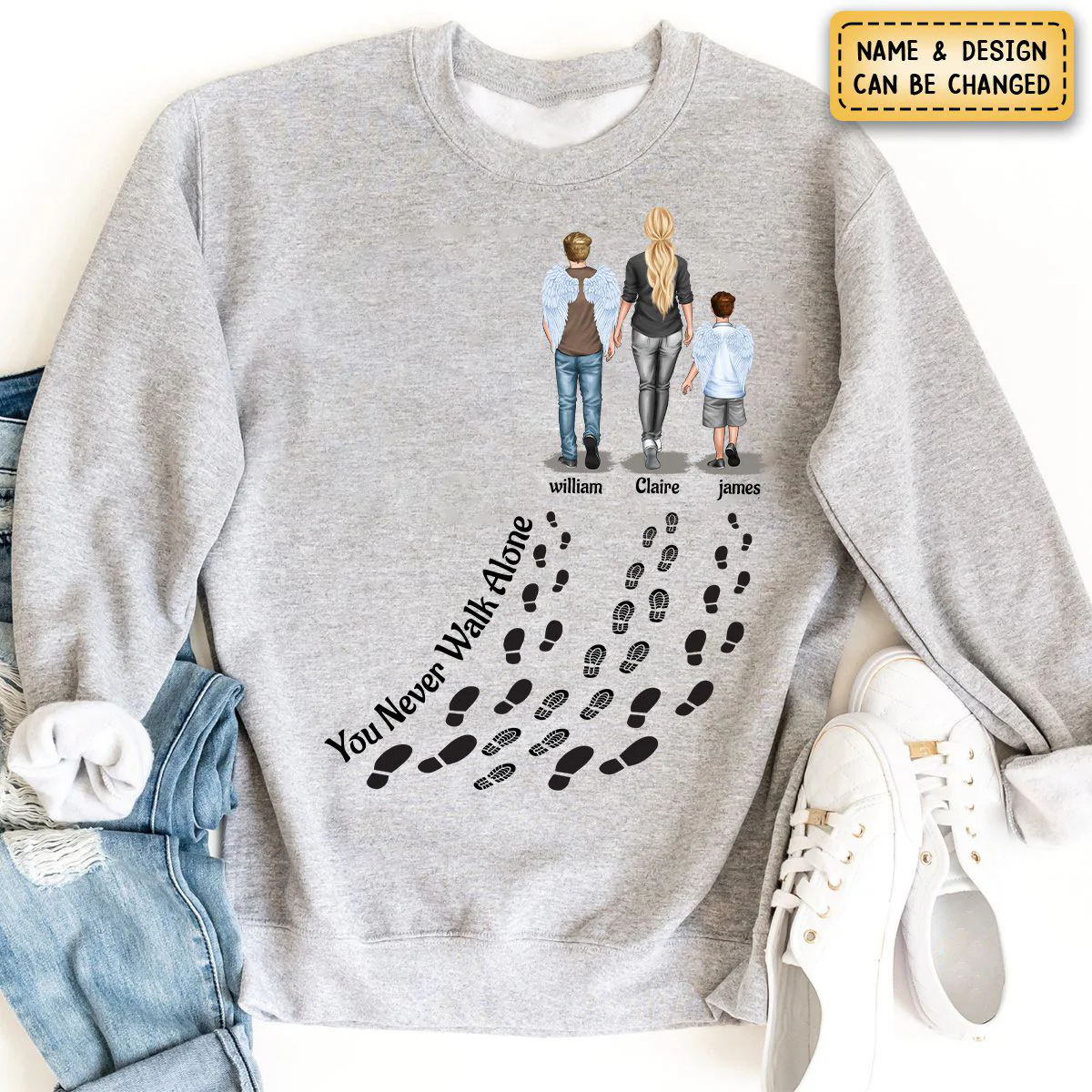 You Never Walk Alone - Personalized Sweatshirt For Loss Of Loved One - Image 5