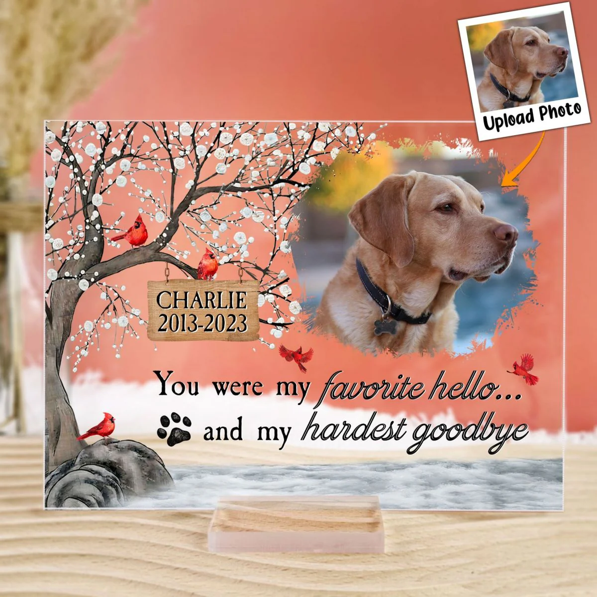 You Were My Favorite Hello And My Hardest Goodbye - Personalized Memorial Acrylic Photo Plaque - Image 5