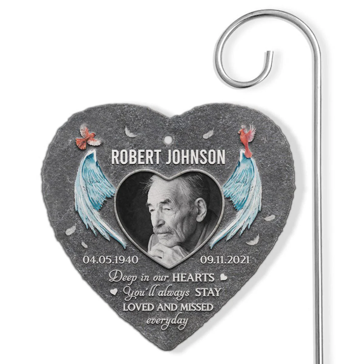 You Will Always Be Loved - Memorial Personalized Memorial Garden Slate & Hook - Image 2
