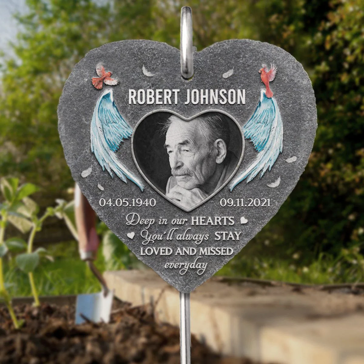 You Will Always Be Loved - Memorial Personalized Memorial Garden Slate & Hook - Image 4