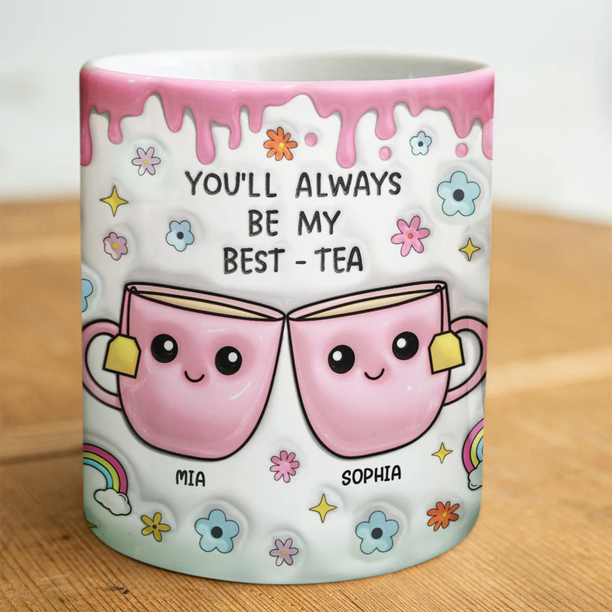 You'll Always Be My Best-Tea, Personalized White Edge-to-Edge Mug - Image 3