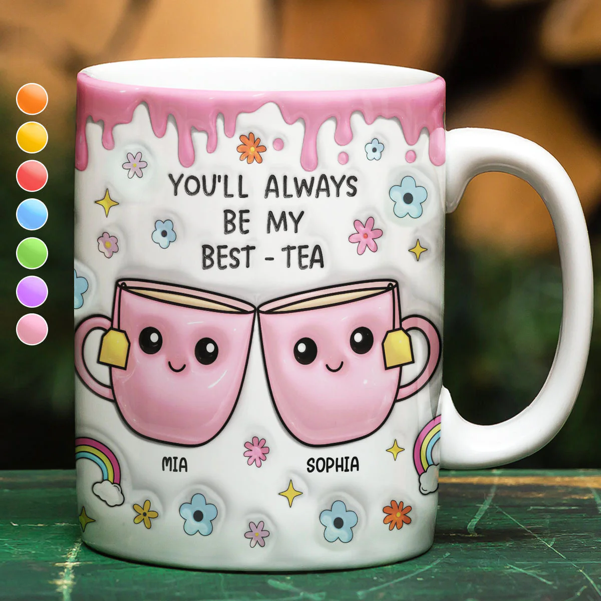 You'll Always Be My Best-Tea, Personalized White Edge-to-Edge Mug - Image 6