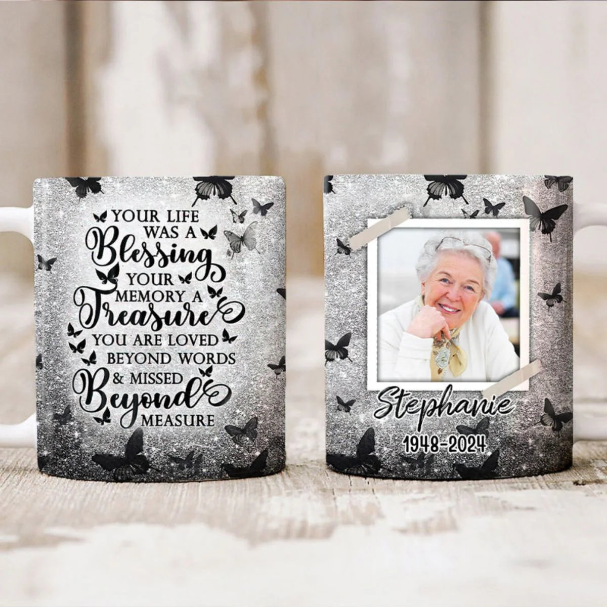 Your Life Was A Blessing, Your Memory A Treasure Personalized Mug - Image 3