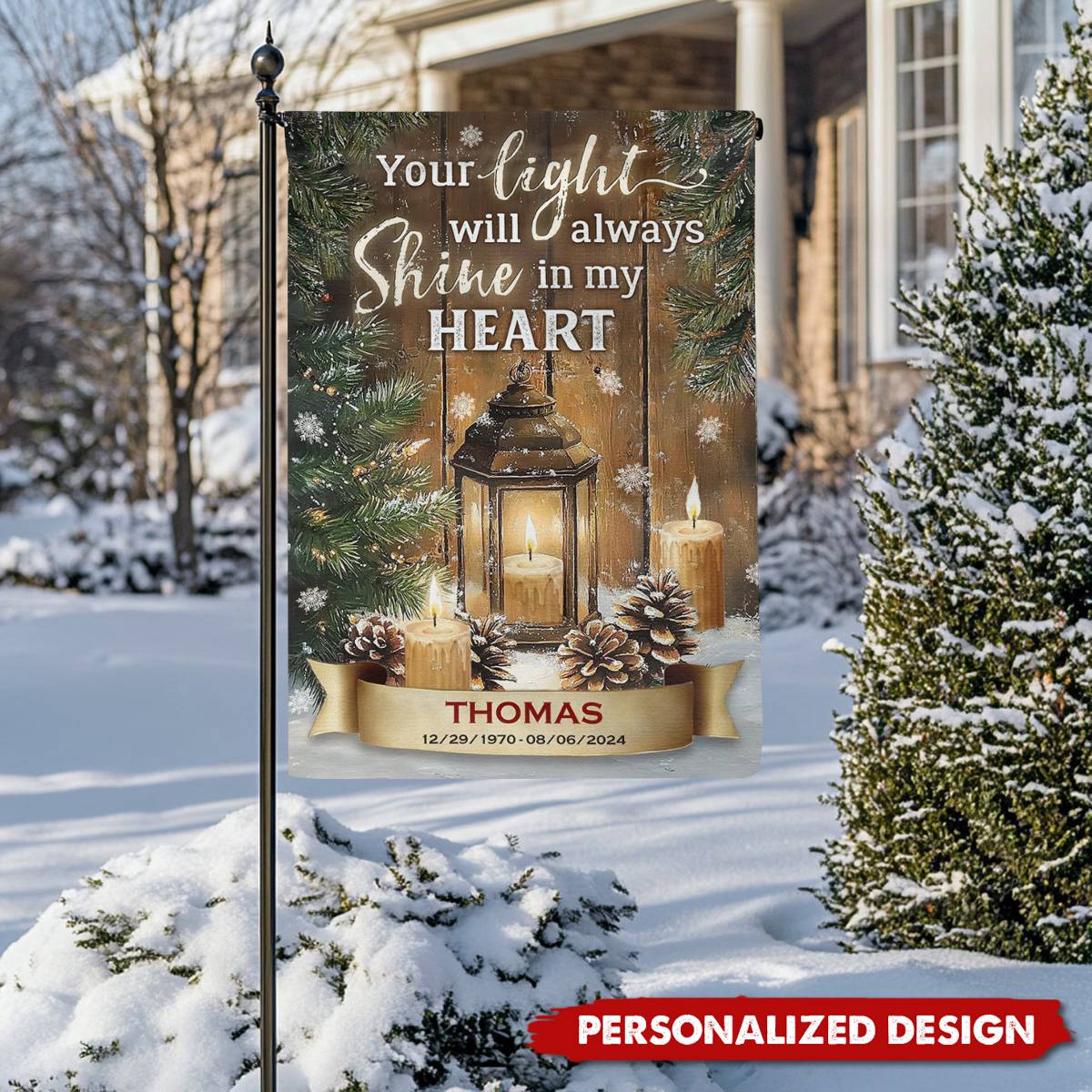 Your Light Will Always Shine In My Heart - Personalized Garden Flag, Memorial Gifts For Loss - Image 2