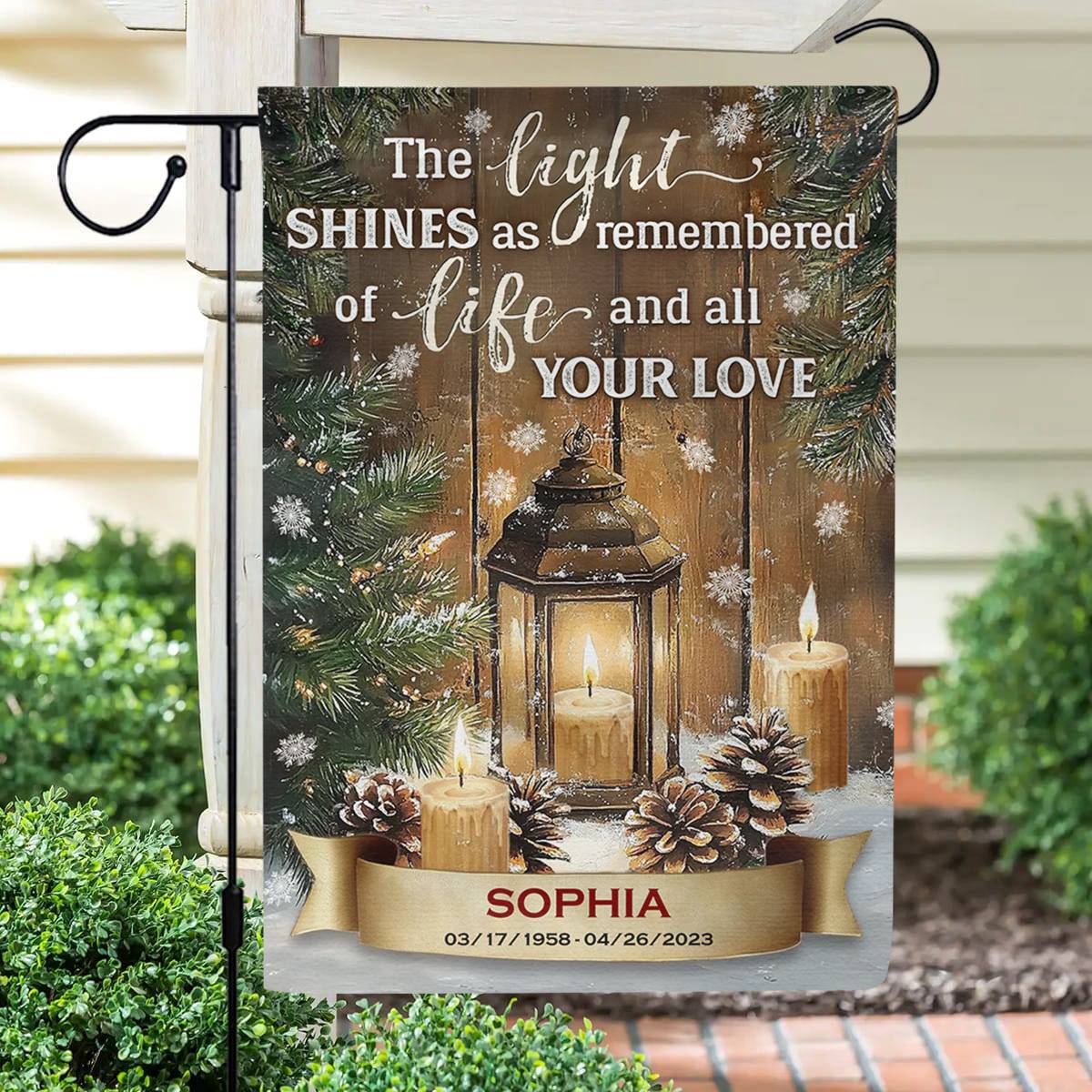 Your Light Will Always Shine In My Heart - Personalized Garden Flag, Memorial Gifts For Loss - Image 4